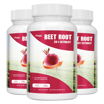Beet Root Supplement 120 Capsules Supports Blood Pressure Athletic Performance Digestive Health Immune System