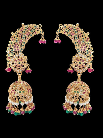 Gold plated silver kaanphool / ear cuffs ( SHIPS IN 5 WEEKS )