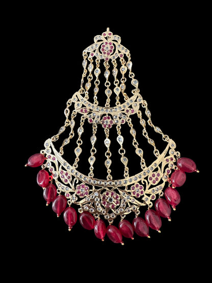 DJHR129 ANAITA Jhoomar in Ruby  ( SHIPS IN 3 WEEKS )