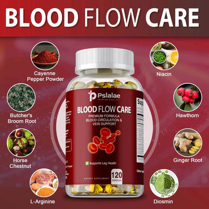Blood Flow Care - Balance Blood Pressure, Support Heart, Cardiovascular Health, Promote Blood Circulation - 120 Capsules