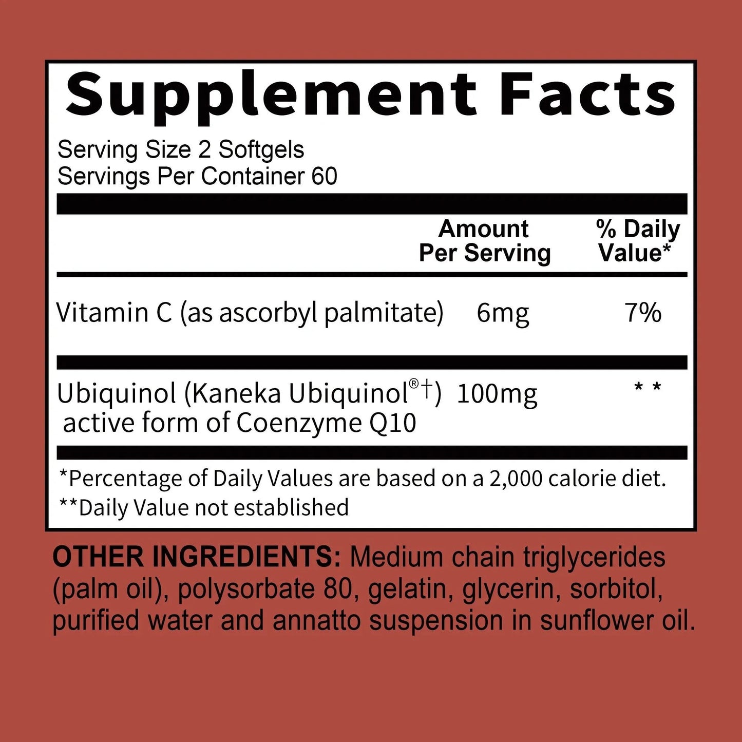 Ubiquinol CoQ10 100mg - Antioxidant, Support Brain, Heart & Cardiovascular Health, Balance Blood Pressure - 120 Capsules