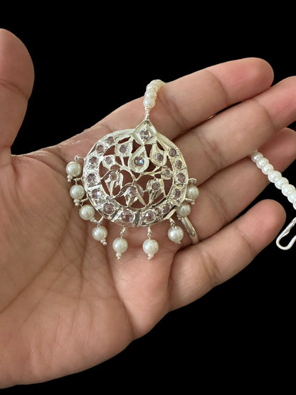 DJTK209 Insia silver plated  tika In pearls    ( SHIPS IN 2 WEEKS )