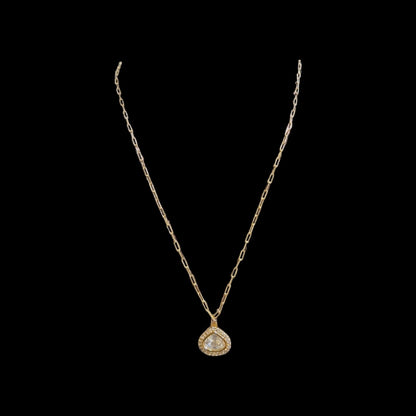 PS475 Polki gold plated pendant set ( READY TO SHIP )