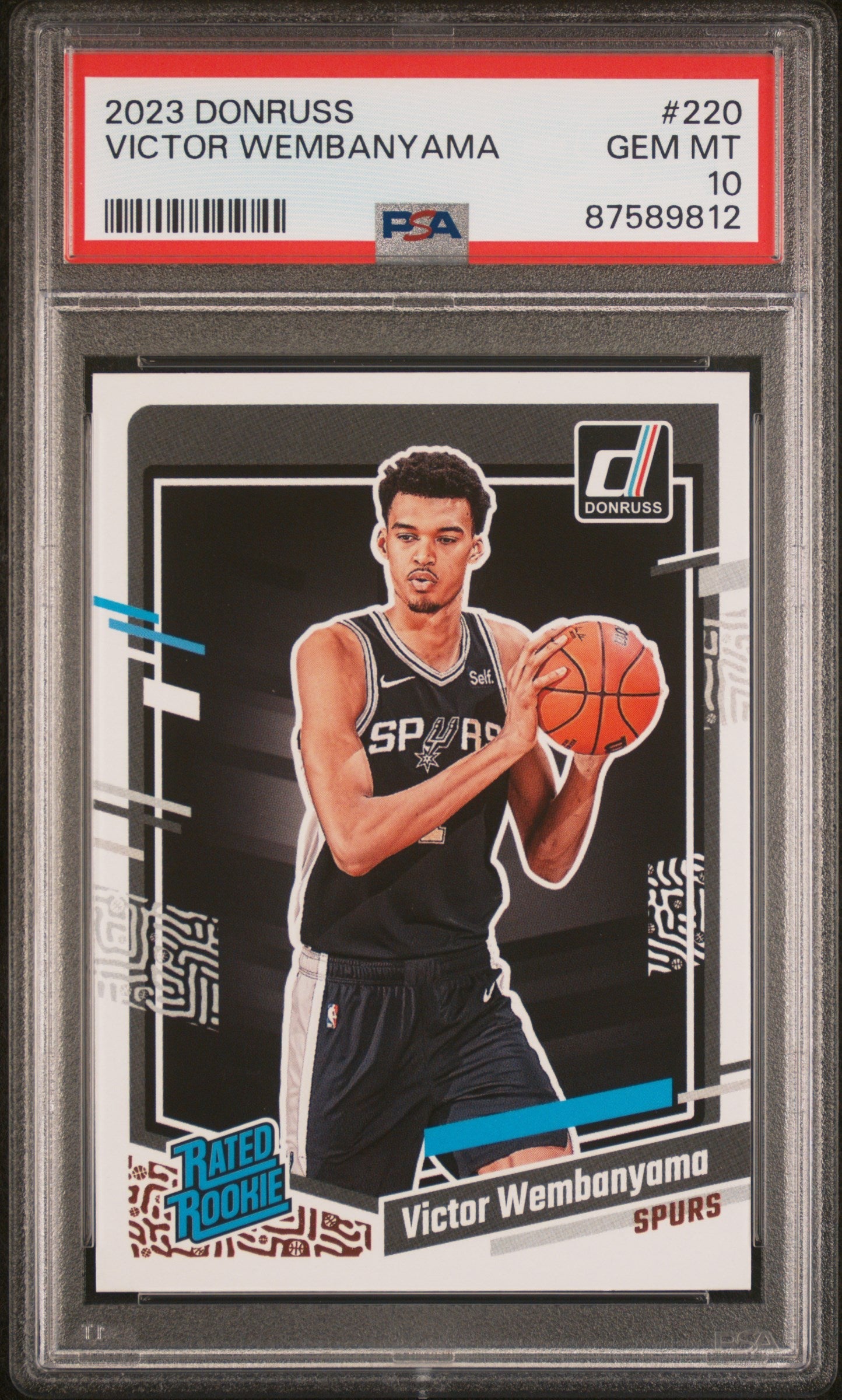 Graded 2023 Panini Donruss Victor Wembanyama #220 Rookie RC Basketball Card PSA 10 Gem Mint