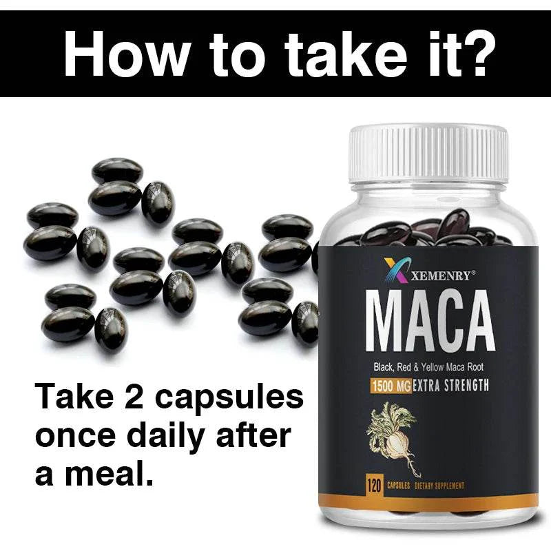 Maca Extract - Enhance Energy Endurance, Improve Athletic Performance, and Relieve Fatigue - 120 Capsules