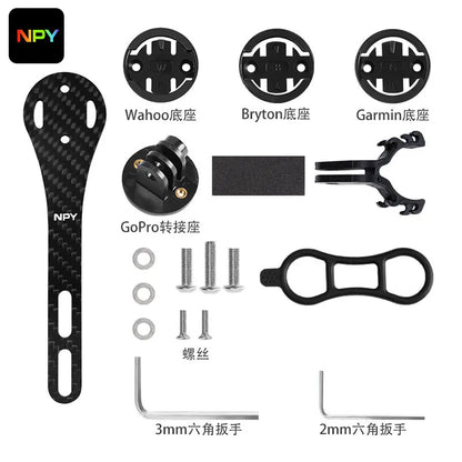 NPY Carbon Fiber Speedometer Holder Integrated Handlebar Mount For Wahoo/Bryton/Garmin Speedometer Mount Bicycle Accessories