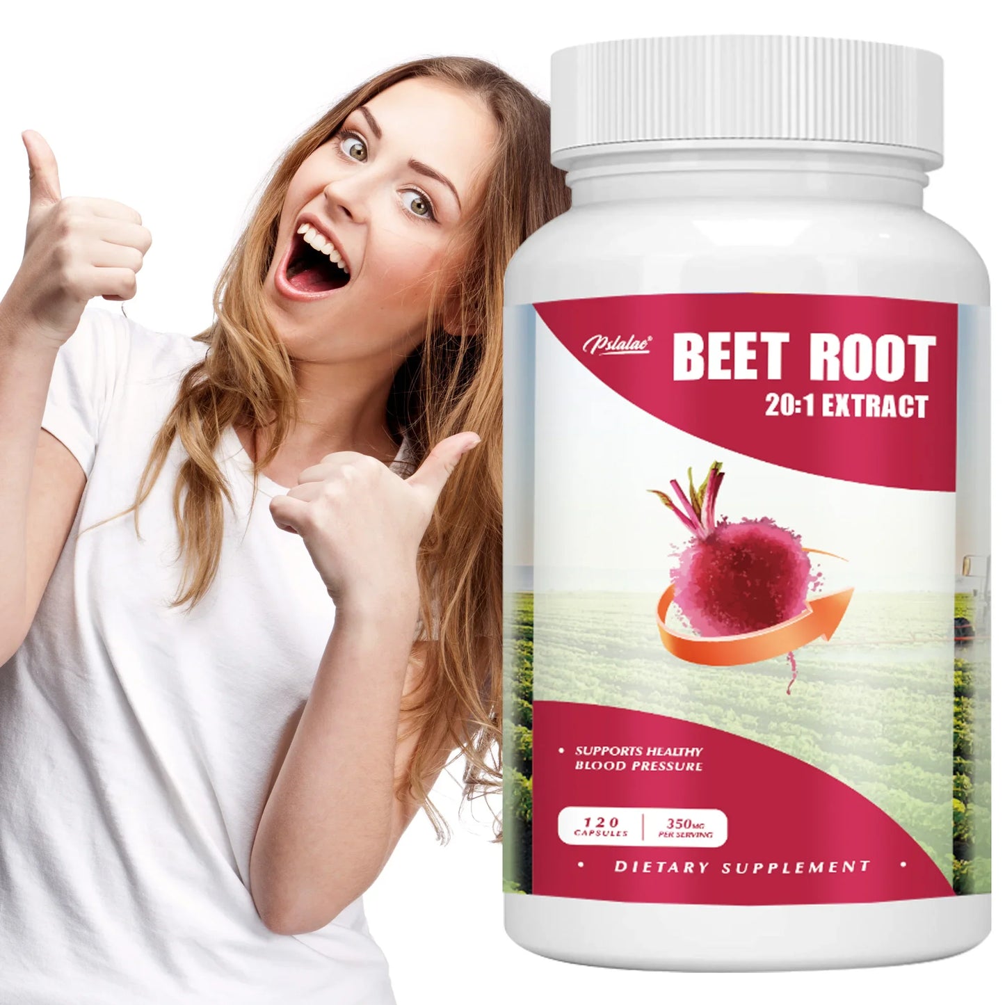 Beet Root Supplement 120 Capsules Supports Blood Pressure Athletic Performance Digestive Health Immune System