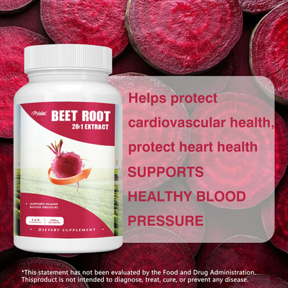 Beet Root Supplement 120 Capsules Supports Blood Pressure Athletic Performance Digestive Health Immune System
