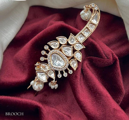 Polki sarpech / turban accessory / brooch ( READY TO SHIP )