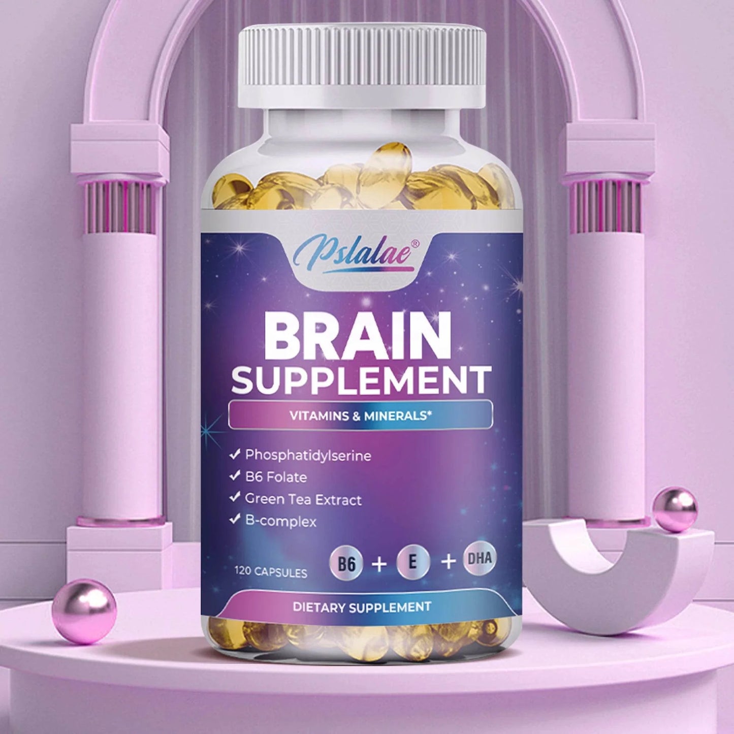 Brain Supplement - Boosts Brain Function, Helps Improve Memory, Intelligence and Concentration - 120 Capsules