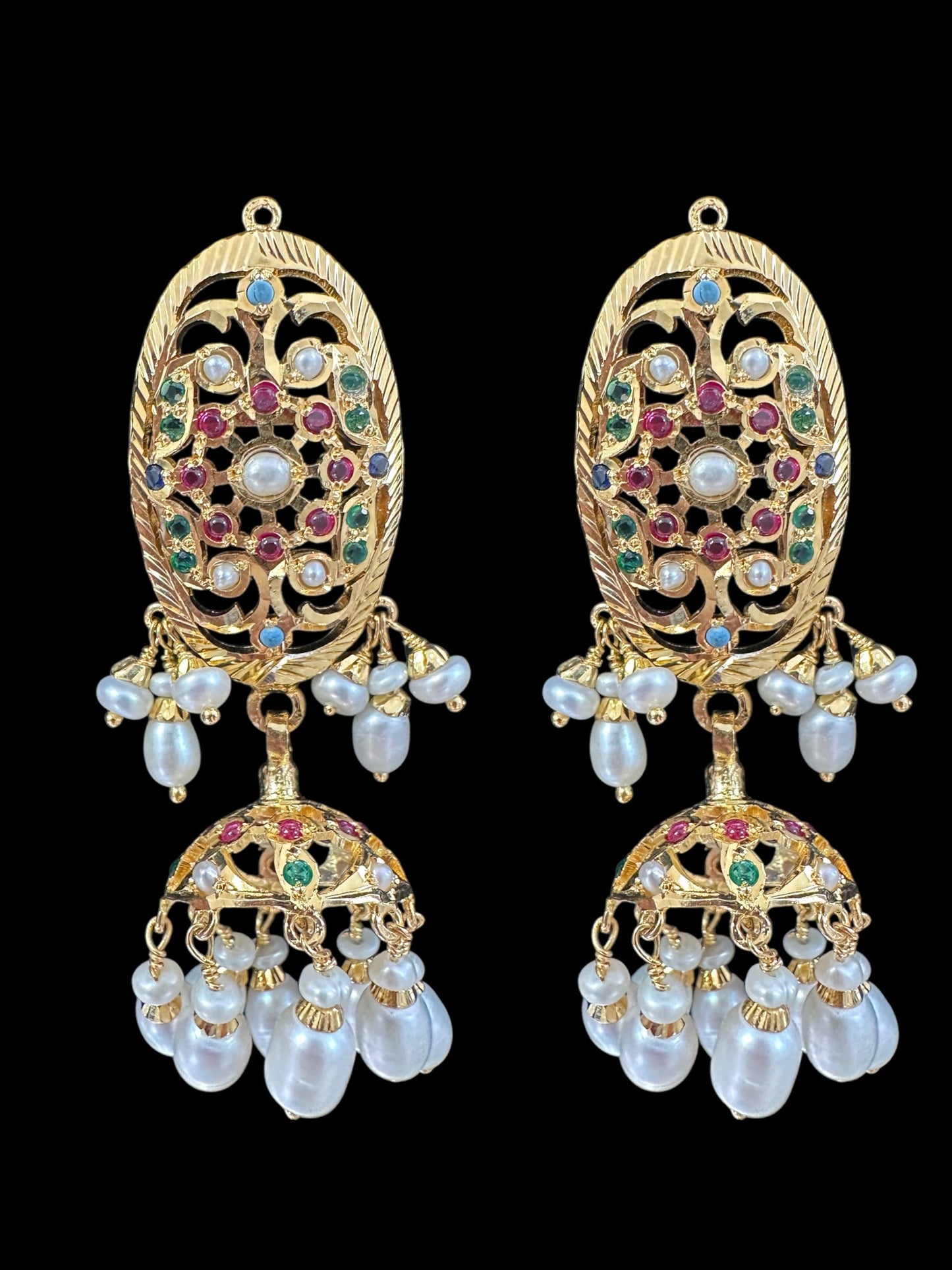 Navratan / Multicolored Jadau choker Set in Gold Plated Silver ( SHIPS IN 5 WEEKS  )