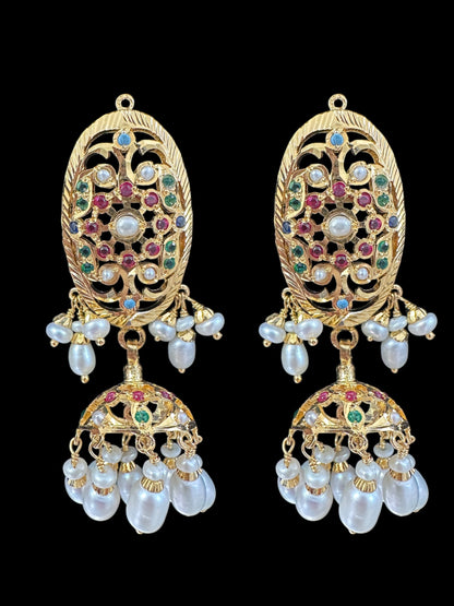 Navratan / Multicolored Jadau choker Set in Gold Plated Silver ( SHIPS IN 5 WEEKS  )