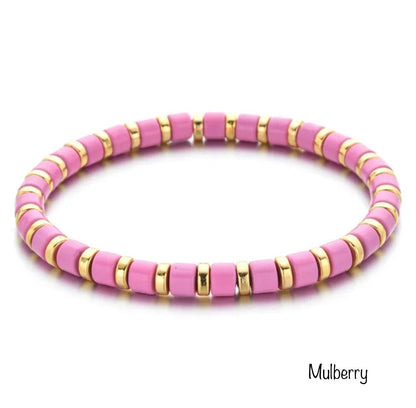 Enamel Beaded Charm Bar Bracelets  - Charm Bar Styling