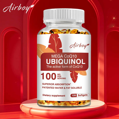 Ubiquinol CoQ10 100mg - Antioxidant, Support Brain, Heart & Cardiovascular Health, Balance Blood Pressure - 120 Capsules