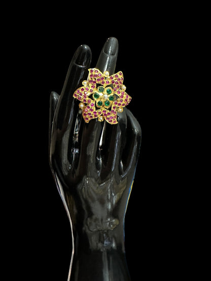 DJR70 IZA Ruby emerald  Jadau ring ( READY TO SHIP)