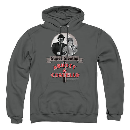Abbott & Costello Super Sleuths Mens Hoodie Charcoal Officially Licensed