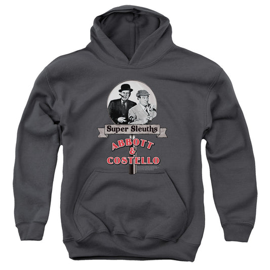 Abbott & Costello Super Sleuths Kids Youth Hoodie Charcoal Officially Licensed