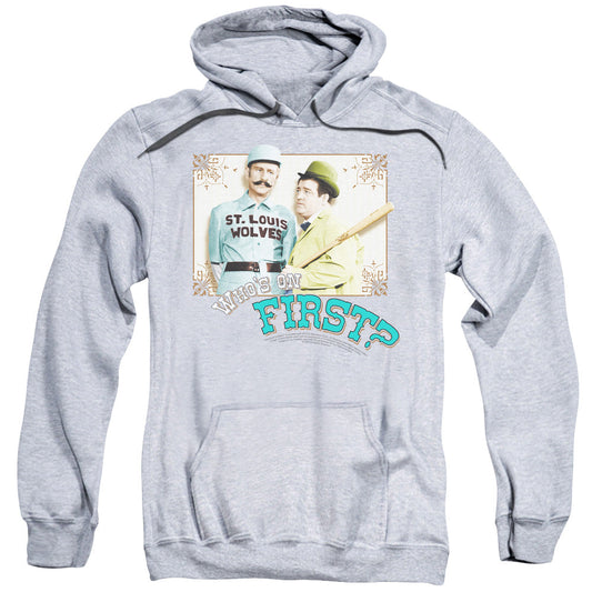 Abbott & Costello Whos On First Mens Hoodie Athletic Heather Officially Licensed