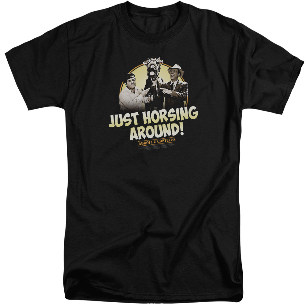 Abbott & Costello Horsing Around Mens Tall T Shirt Black Officially Licensed