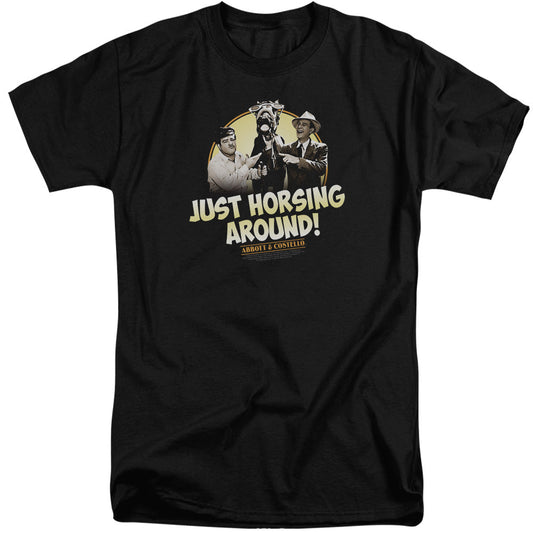 Abbott & Costello Horsing Around Mens Tall T Shirt Black Officially Licensed