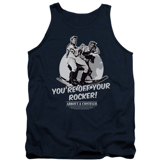 Abbott & Costello Off Your Rocker Mens Tank Top Shirt Navy Blue Officially Licensed