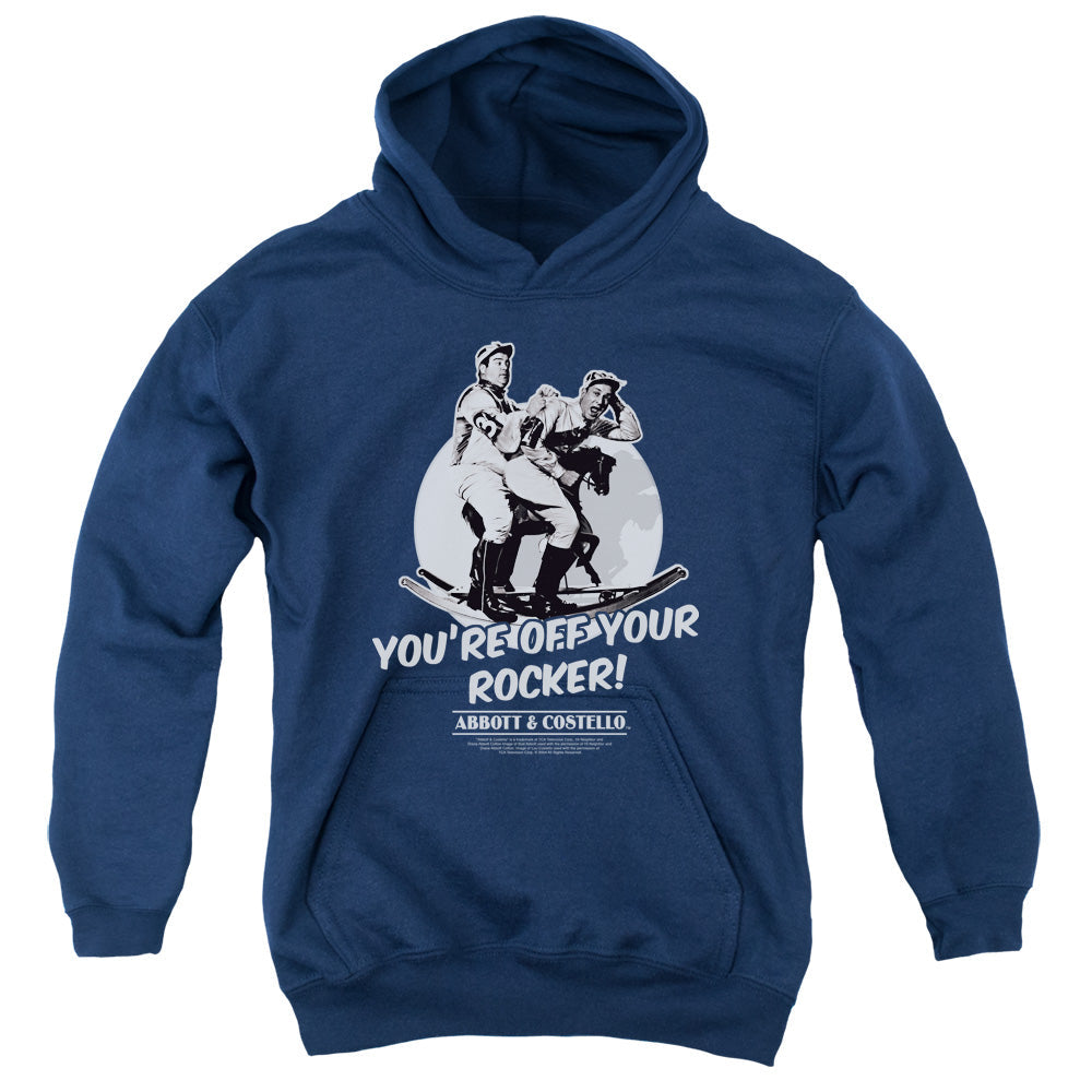 Abbott & Costello Off Your Rocker Kids Youth Hoodie Navy Blue Officially Licensed