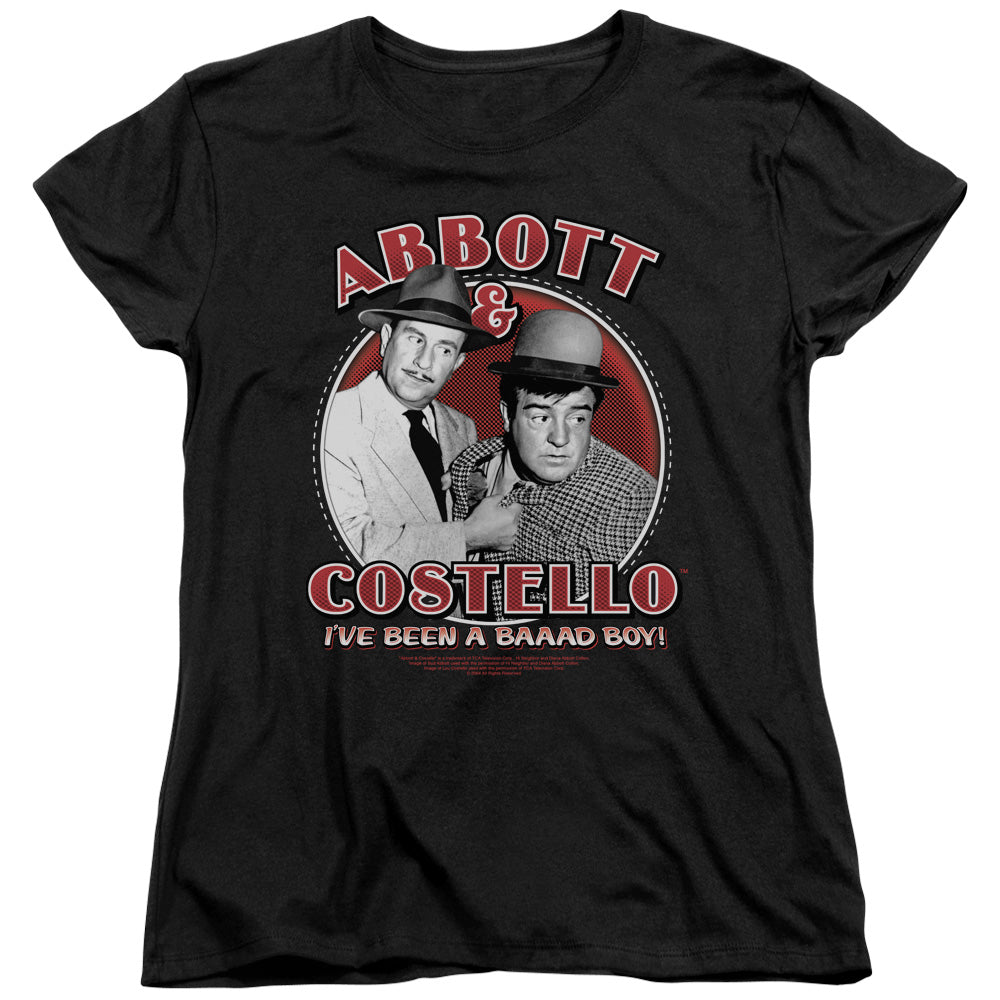 Abbott & Costello Bad Boy Womens T Shirt Black Officially Licensed