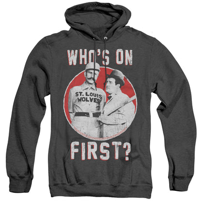 Abbott & Costello First Heather Mens Hoodie Black Officially Licensed