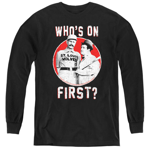 Abbott & Costello First Long Sleeve Kids Youth T Shirt Black Officially Licensed