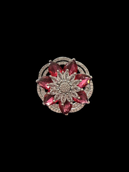 DJR132 Cz silver plated  ring ( READY TO SHIP)