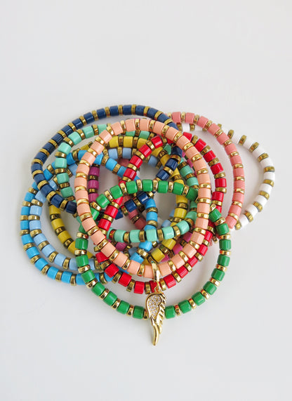 Enamel Beaded Charm Bar Bracelets  - Charm Bar Styling