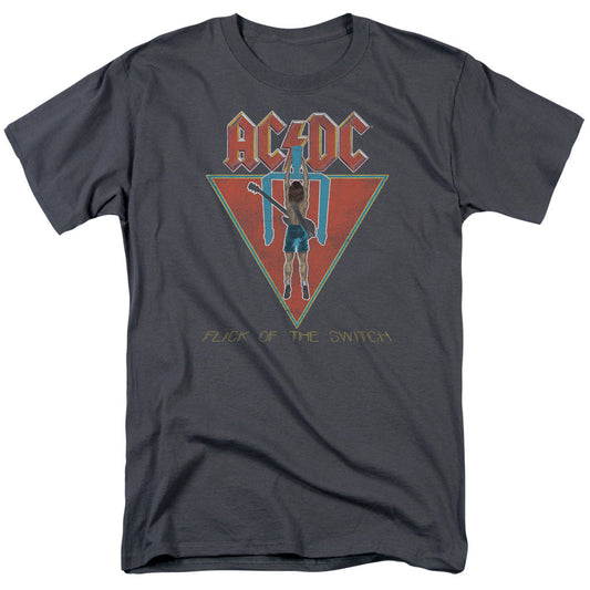 AC/DC Flick Of The Switch Mens T Shirt Charcoal Officially Licensed