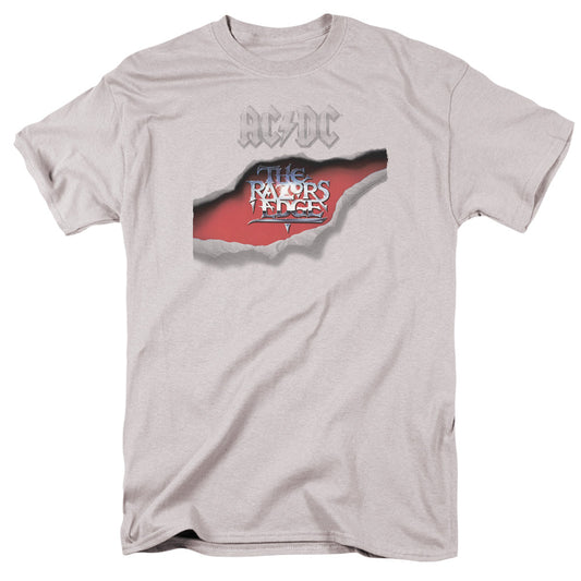 AC/DC Razors Edge Mens T Shirt Silver Officially Licensed