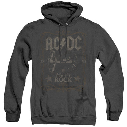 AC/DC Rock Label Mens Heather Hoodie Black Officially Licensed
