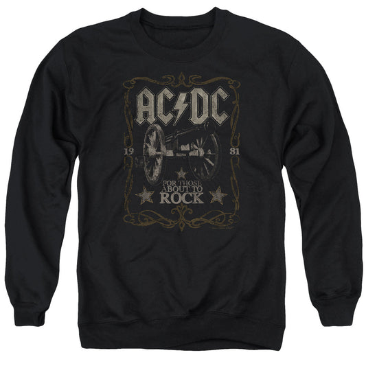 Acdc Rock Label Mens Crewneck Sweatshirt Black