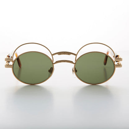 Futuristic Oval Sunglass with Double Eyelid - Ace