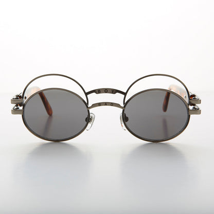 Futuristic Oval Sunglass with Double Eyelid - Ace
