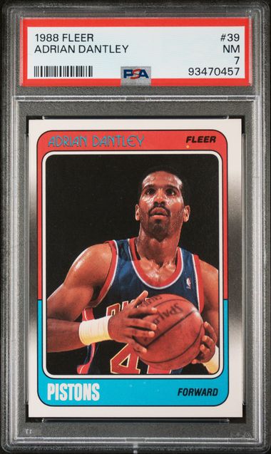Graded 1988 Fleer Adrian Dantley #39 Basketball Card PSA 7 Near Mint