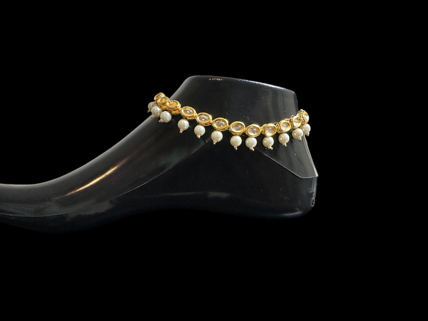 Kundan and pearl anklets ( SHIPS IN 2 WEEKS  )