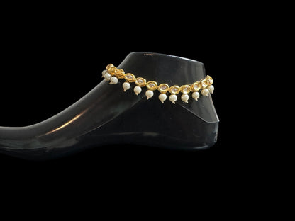 Kundan and pearl anklets ( SHIPS IN 2 WEEKS  )
