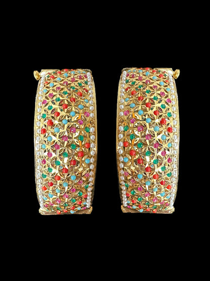 B189 Navratan  jadau bangles(READY TO SHIP )