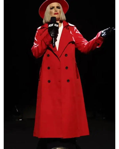 AEW Collision 2025 Toni Storm Red Wool Coat