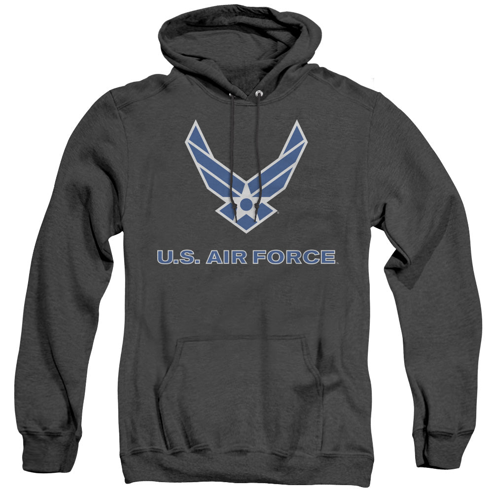 Air Force Logo Mens Heather Hoodie Black Officially Licensed