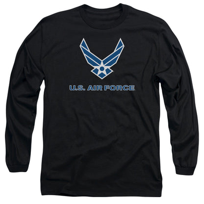 Air Force Logo Mens Long Sleeve Shirt Black Officially Licensed