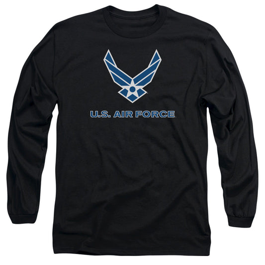 Air Force Logo Mens Long Sleeve Shirt Black Officially Licensed