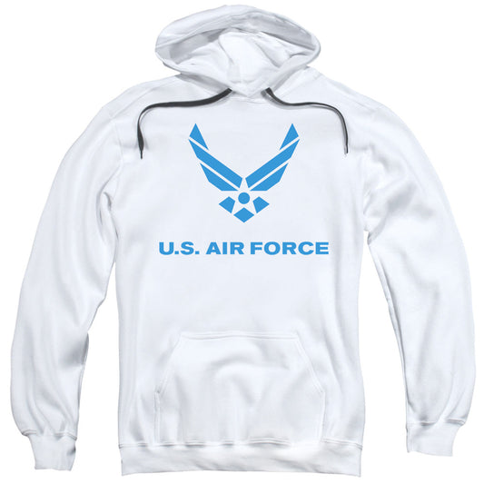 Air Force Distressed Logo Mens Hoodie White Officially Licensed