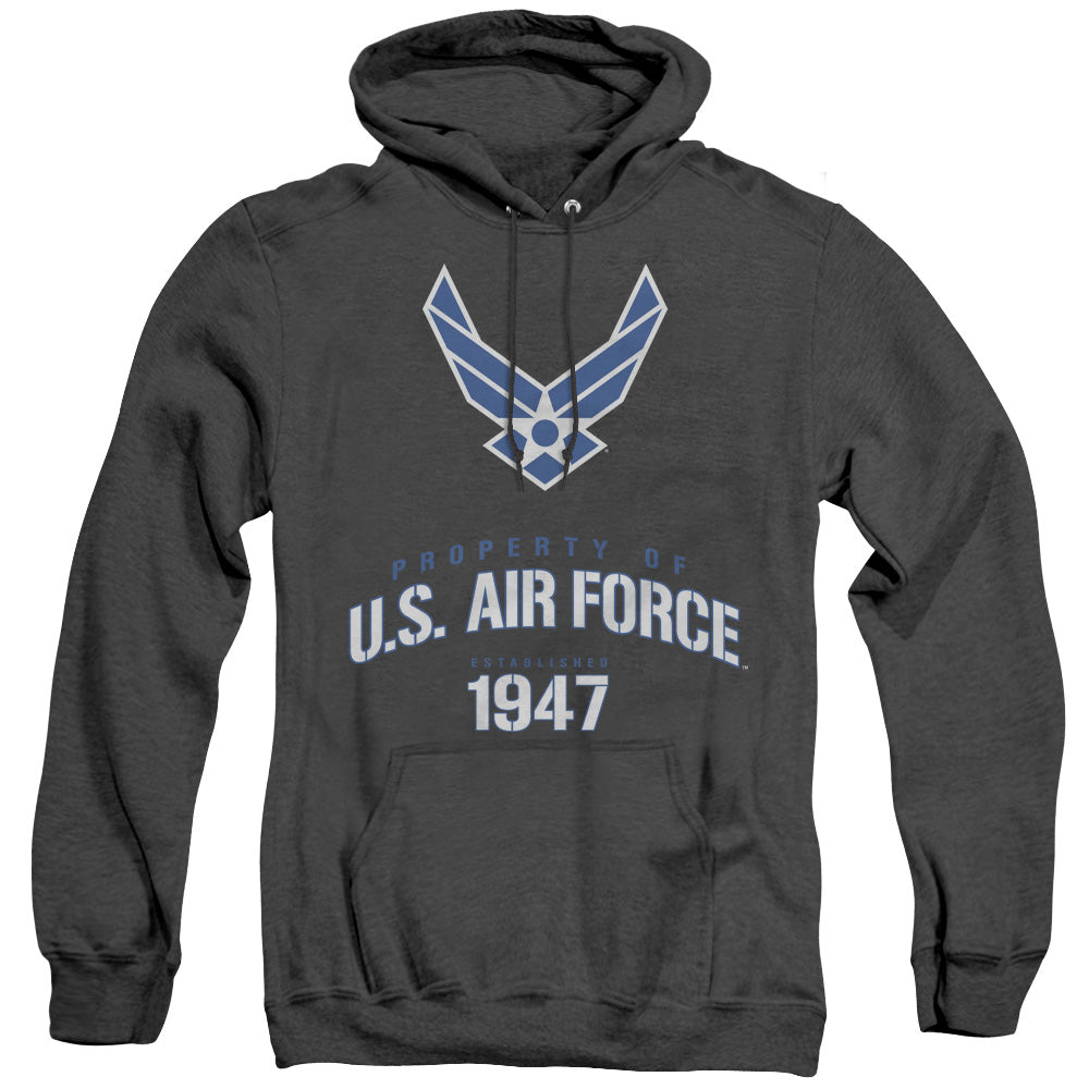 Air Force Property Of Heather Mens Hoodie Black Officially Licensed