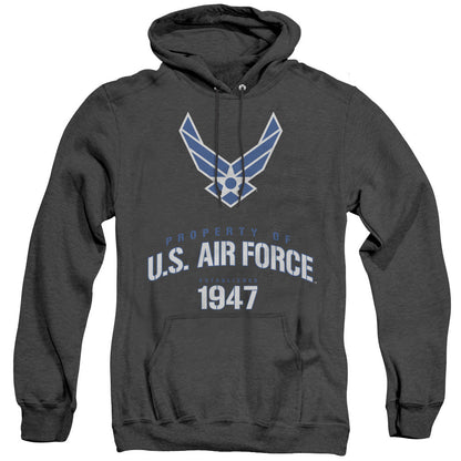 Air Force Property Of Heather Mens Hoodie Black Officially Licensed