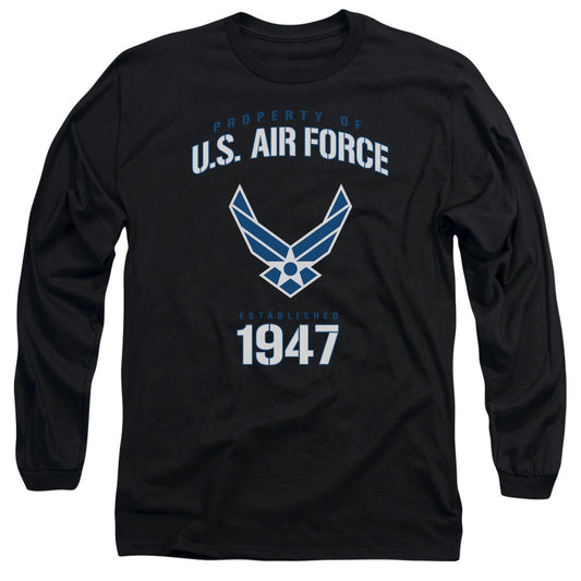 Air Force Property Of Mens Long Sleeve Shirt Black Officially Licensed