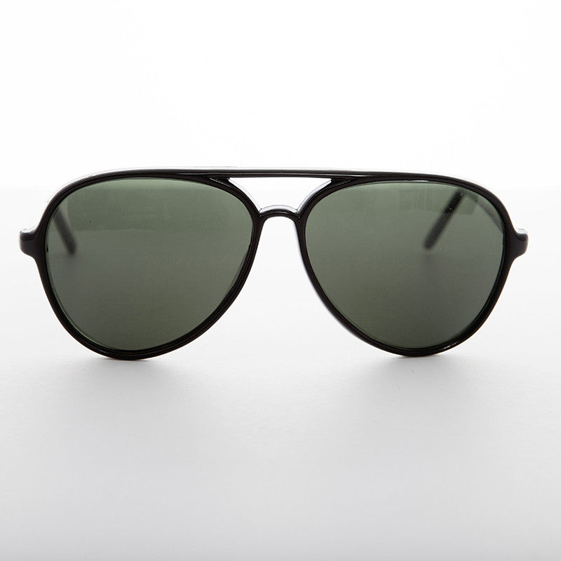Classic Vintage Aviator Sunglass with Glass Lens - Air Boss